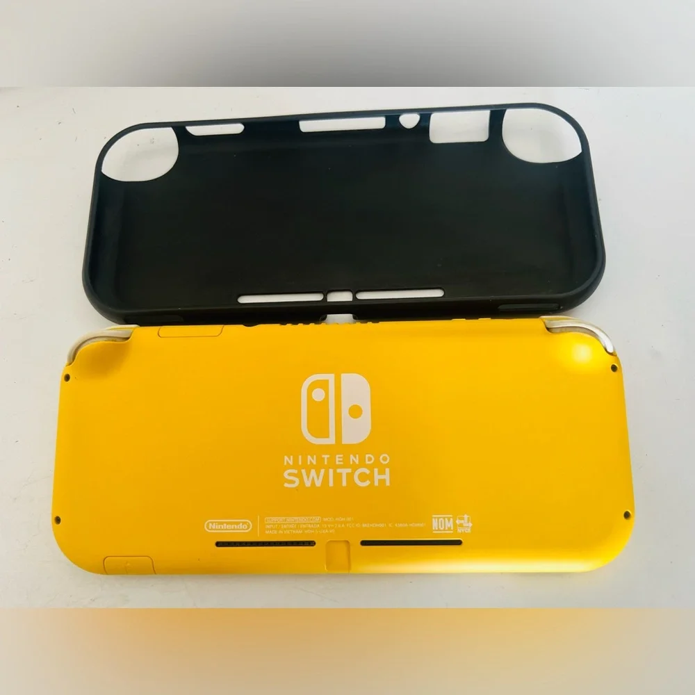Nintendo Switch Lite Yellow Handheld Console Case And Power Cord Great Working